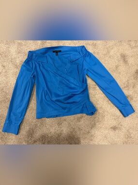 White House Black Market Vibrant Blue Lightweight Shirt Jacket